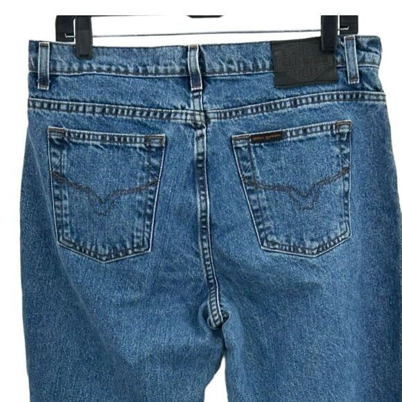 Harley Davidson Jeans Women Size 12 Petite Medium Wash Blue Denim - Picture 4 of 16